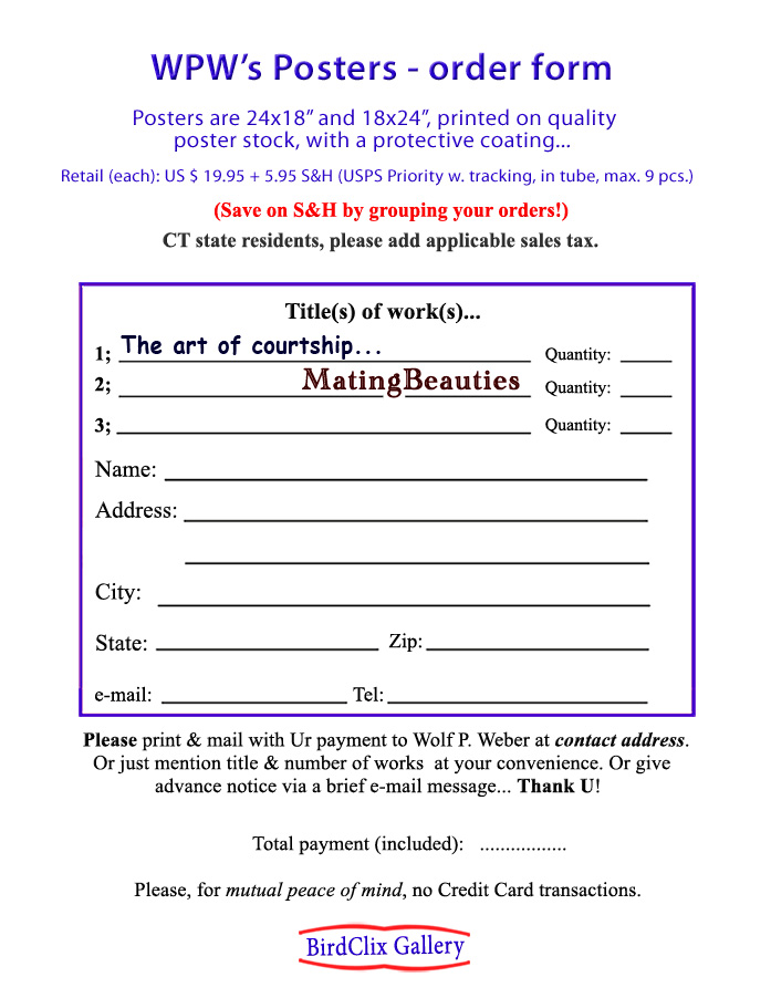 BirdClix.com printable poster order form